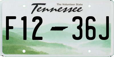 TN license plate F1236J