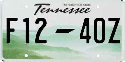TN license plate F1240Z