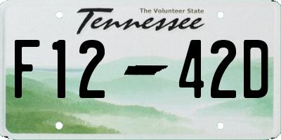 TN license plate F1242D