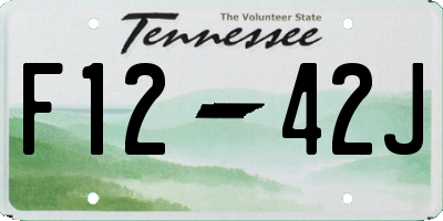 TN license plate F1242J