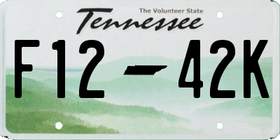 TN license plate F1242K