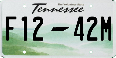 TN license plate F1242M