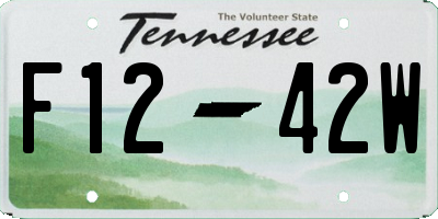TN license plate F1242W