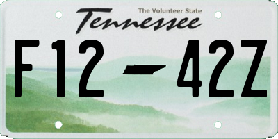 TN license plate F1242Z