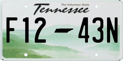 TN license plate F1243N