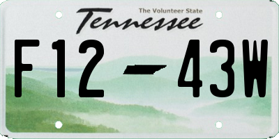 TN license plate F1243W