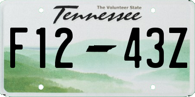 TN license plate F1243Z
