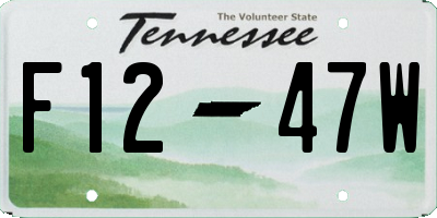 TN license plate F1247W