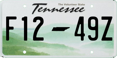 TN license plate F1249Z