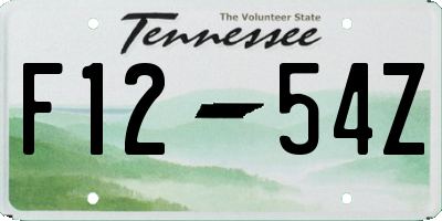 TN license plate F1254Z