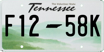 TN license plate F1258K