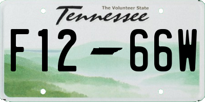 TN license plate F1266W