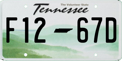 TN license plate F1267D