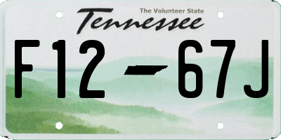 TN license plate F1267J