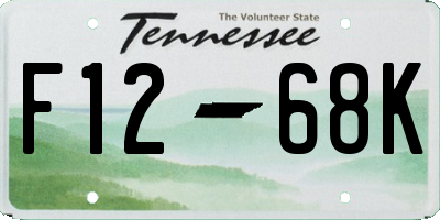 TN license plate F1268K