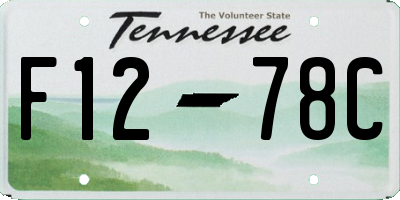 TN license plate F1278C
