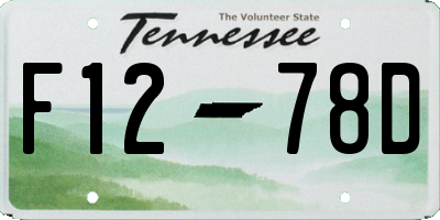 TN license plate F1278D