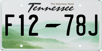 TN license plate F1278J
