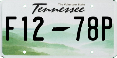 TN license plate F1278P