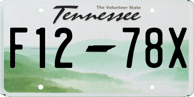 TN license plate F1278X