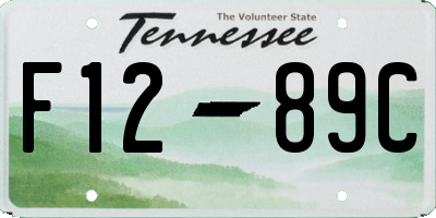 TN license plate F1289C