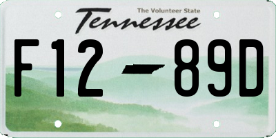 TN license plate F1289D