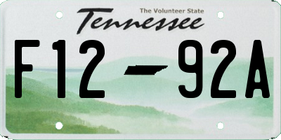 TN license plate F1292A