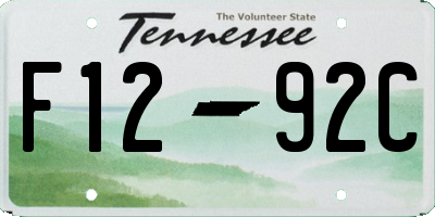 TN license plate F1292C