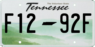 TN license plate F1292F