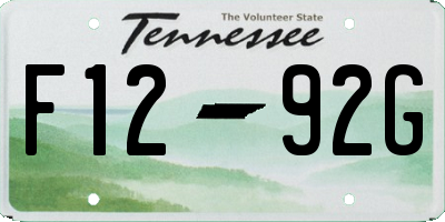 TN license plate F1292G
