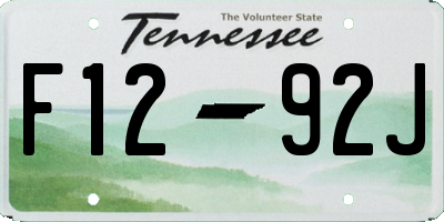 TN license plate F1292J