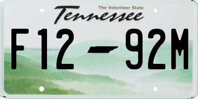 TN license plate F1292M