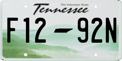 TN license plate F1292N