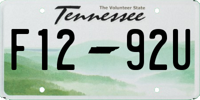 TN license plate F1292U