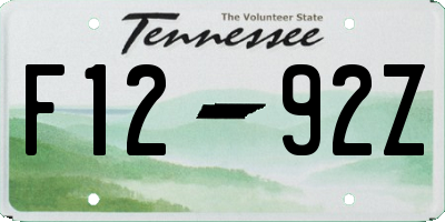 TN license plate F1292Z