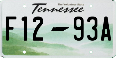 TN license plate F1293A