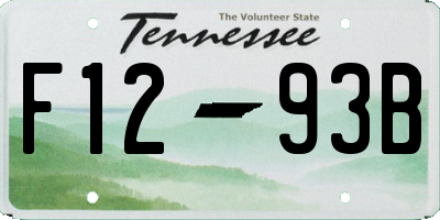 TN license plate F1293B
