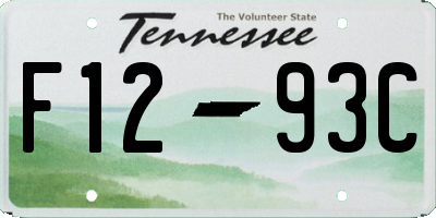 TN license plate F1293C