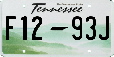 TN license plate F1293J