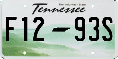 TN license plate F1293S