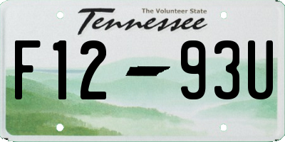 TN license plate F1293U