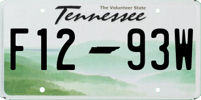 TN license plate F1293W