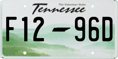 TN license plate F1296D