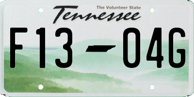 TN license plate F1304G