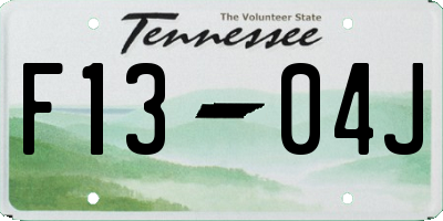 TN license plate F1304J