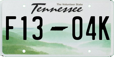 TN license plate F1304K