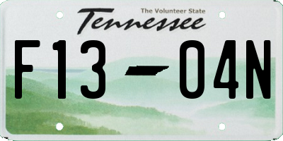 TN license plate F1304N