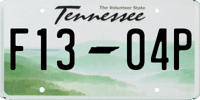 TN license plate F1304P