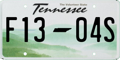 TN license plate F1304S