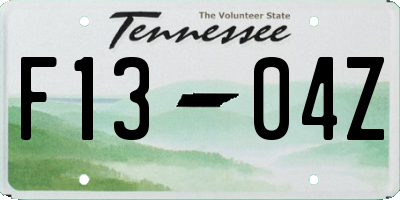 TN license plate F1304Z